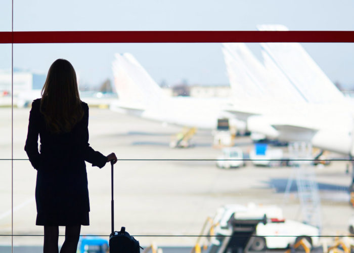 Young woman in the airport