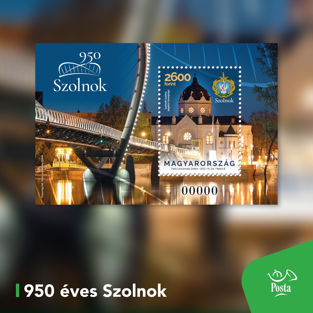 szolnok junileumi bélyeg 950